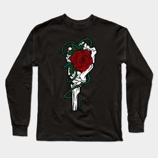 Dark Rose in Bones - Aesthetic dark lover's Long Sleeve T-Shirt